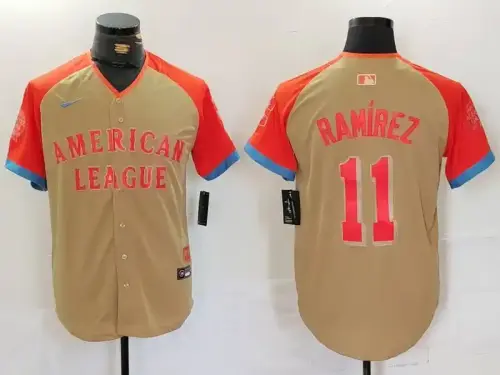 American League Jose Ramirez Nike Cream 2024 MLB All-Star Jersey