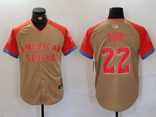 American League Juan Soto Nike Cream 2024 MLB All-Star Jersey