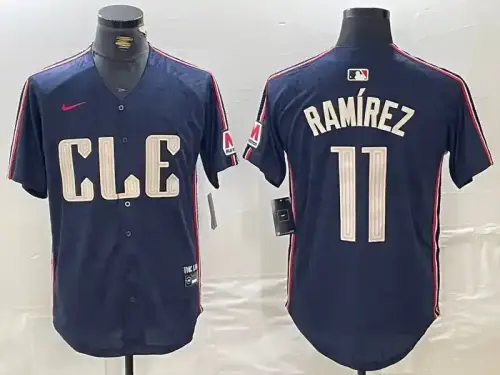 Cleveland Guardians #11 Jose Ramirez 2024 City Connect Navy Jersey