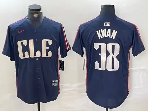 Cleveland Guardians #38 Steven Kwan 2024 City Connect Navy Jersey