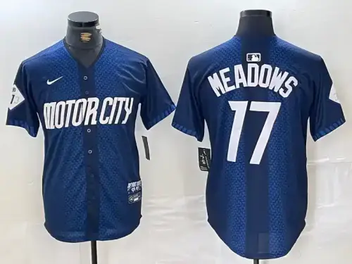 Detroit Tigers #17 Austin Meadows 2024 City Connect Navy Jersey