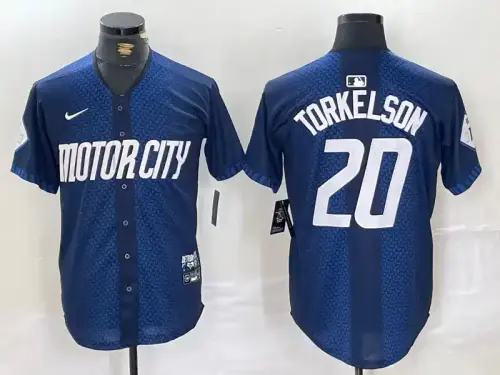 Detroit Tigers #20 Spencer Torkelson 2024 City Connect Navy Jersey