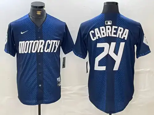 Detroit Tigers #24 Miguel Cabrera 2024 City Connect Navy Jersey