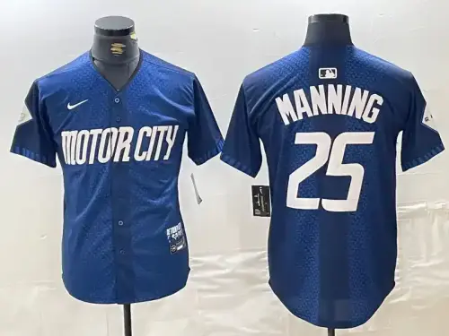 Detroit Tigers #25 Matt Manning 2024 City Connect Navy Jersey