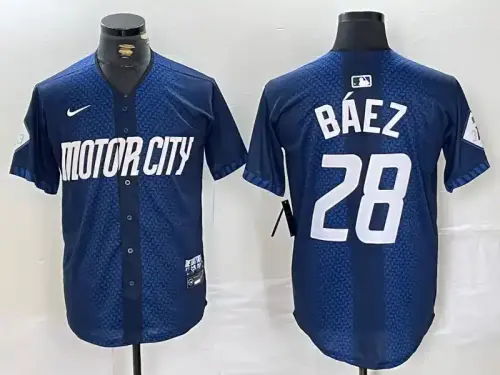 Detroit Tigers #28 Javier Baez 2024 City Connect Navy Jersey