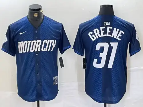 Detroit Tigers #31 Riley Greene 2024 City Connect Navy Jersey