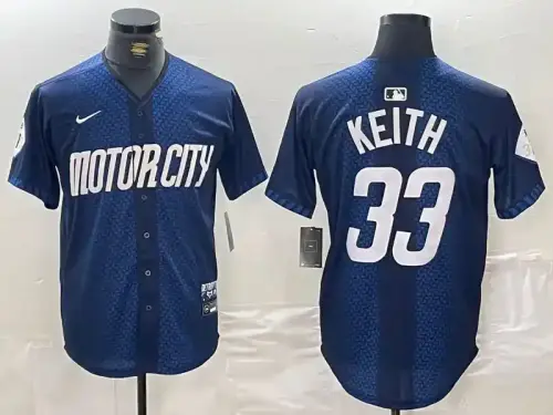 Detroit Tigers #33 Colt Keith 2024 City Connect Navy Jersey