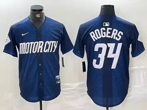 Detroit Tigers #34 Jake Rogers 2024 City Connect Navy Jersey