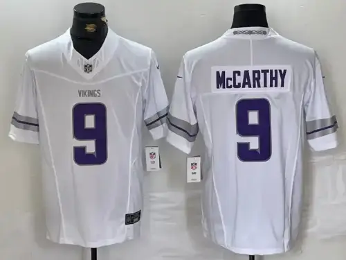 Minnesota Vikings #9 J.J. McCarthy White 2024 F.U.S.E. Winter Warrior Jersey