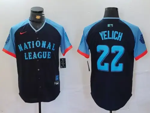 National League Christian Yelich Nike Navy 2024 MLB All-Star Jersey