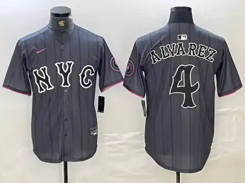 New York Mets #4 Francisco Alvarez 2024 City Connect Gray Jersey