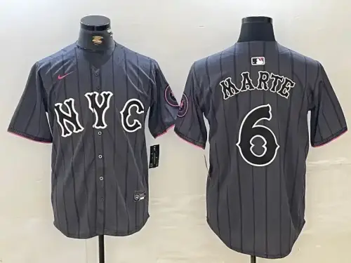 New York Mets #6 Starling Marte 2024 City Connect Gray Jersey