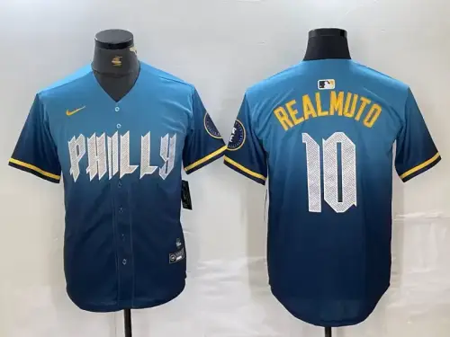 Philadelphia Phillies #10 J.T. Realmuto 2024 City Connect Blue Jersey