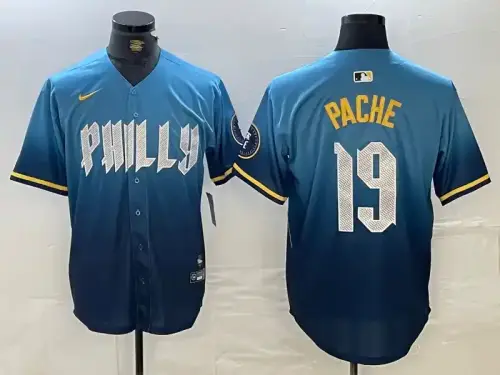 Philadelphia Phillies #19 Cristian Pache 2024 City Connect Blue Jersey