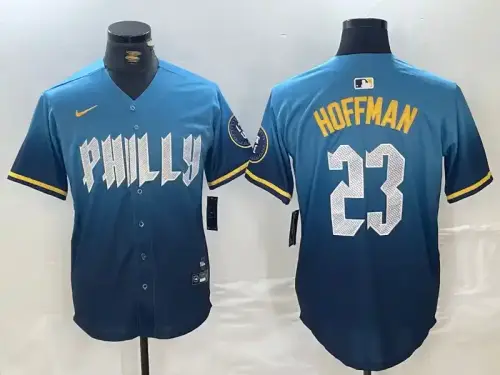 Philadelphia Phillies #23 Jeff Hoffman 2024 City Connect Blue Jersey