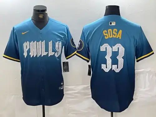 Philadelphia Phillies #33 Edmundo Sosa 2024 City Connect Blue Jersey