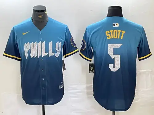 Philadelphia Phillies #5 Bryson Stott 2024 City Connect Blue Jersey