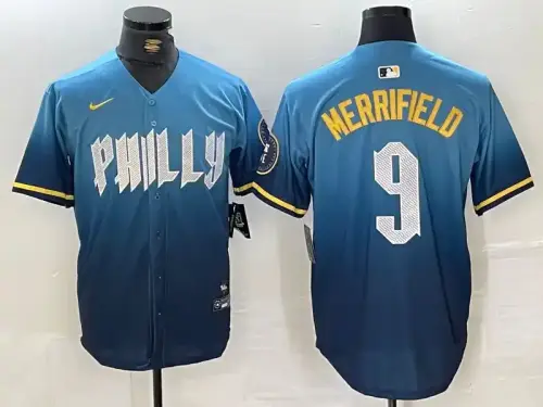 Philadelphia Phillies #9 Whit Merrifield 2024 City Connect Blue Jersey