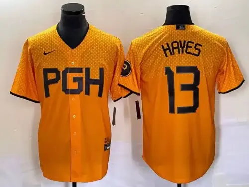 Pittsburgh Pirates #13 Ke'Bryan Hayes 2023 City Connect Yellow Jersey