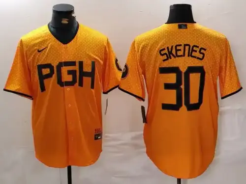 Pittsburgh Pirates #30 Paul Skenes 2023 City Connect Yellow Jersey