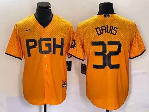 Pittsburgh Pirates #32 Henry Davis 2023 City Connect Yellow Jersey