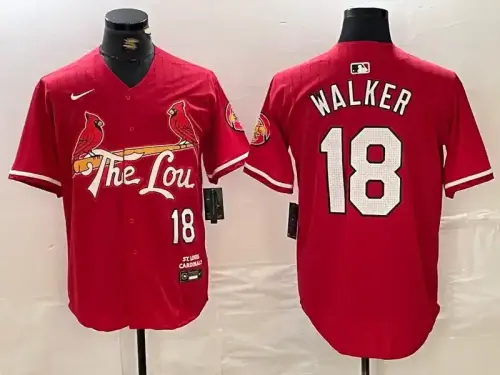 St. Louis Cardinals #18 Jordan Walker 2024 City Connect Red Jersey