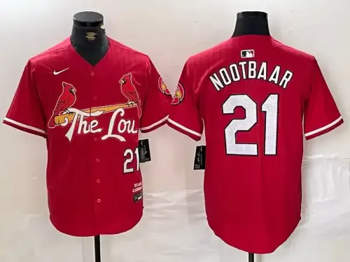 St. Louis Cardinals #21 Lars Nootbaar 2024 City Connect Red Jersey