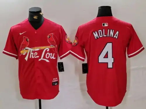 St. Louis Cardinals #4 Yadier Molina 2024 City Connect Red Jersey