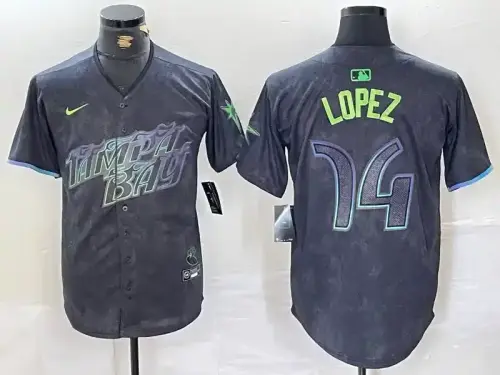 Tampa Bay Rays #14 Jacob Lopez 2024 City Connect Black Jersey