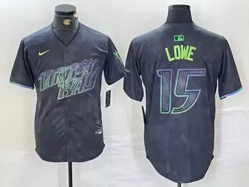 Tampa Bay Rays #15 Josh Lowe 2024 City Connect Black Jersey