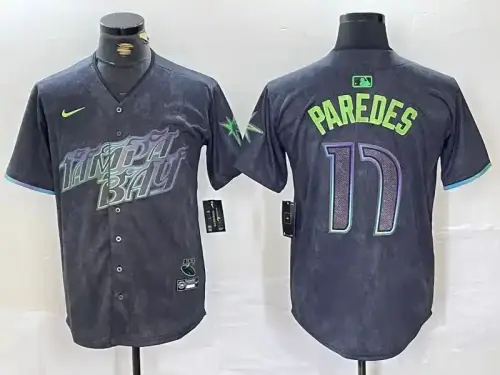 Tampa Bay Rays #17 Isaac Paredes 2024 City Connect Black Jersey